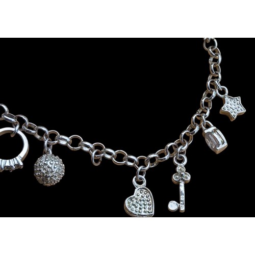 196 - A SILVER CHARM BRACELET