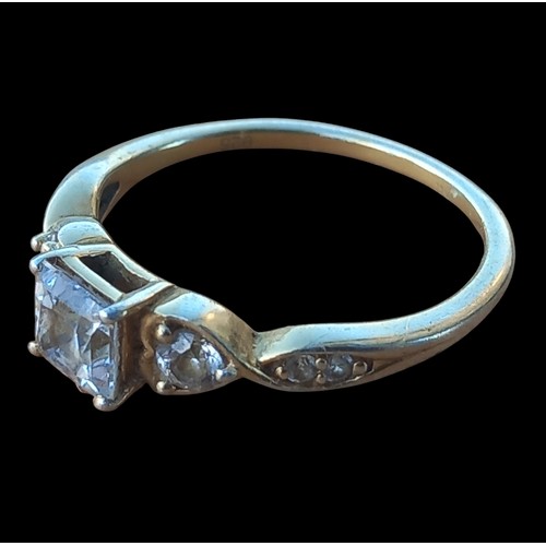 197 - SILVER GILT RING WITH STONE