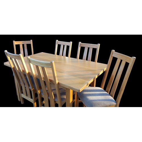 268 - OAK TABLE AND 6 CHAIRS