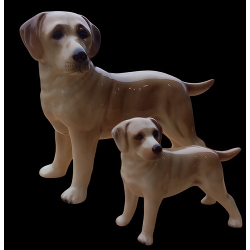 277 - LARGE CERAMIC GOLDEN LABRADOR AND PUP