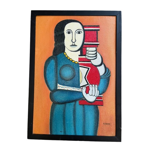 303 - WOMAN WITH VASE AFTER FERNANDO LEGER OIL SAM SPENCE