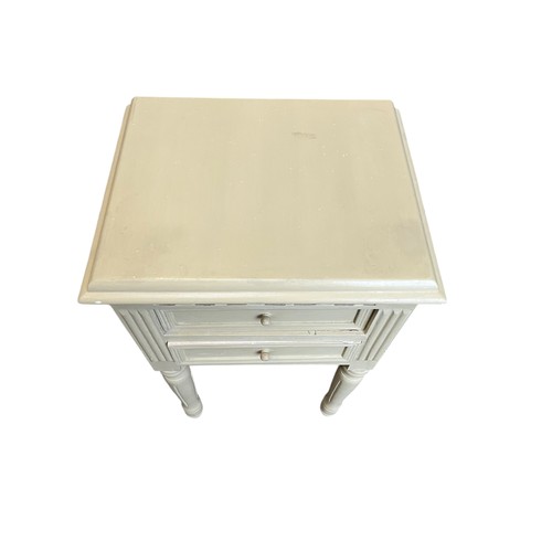 322 - CREAM 2 DRAWER SIDE TABLE