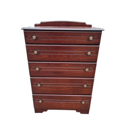 325 - A 5 DRAWER ROSSMORE MAHOGANY CHEST OF DRAWERS