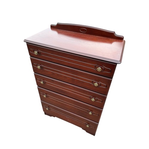 325 - A 5 DRAWER ROSSMORE MAHOGANY CHEST OF DRAWERS