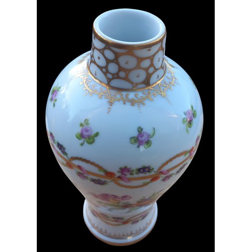 382 - FLORAL DRESDEN VASE