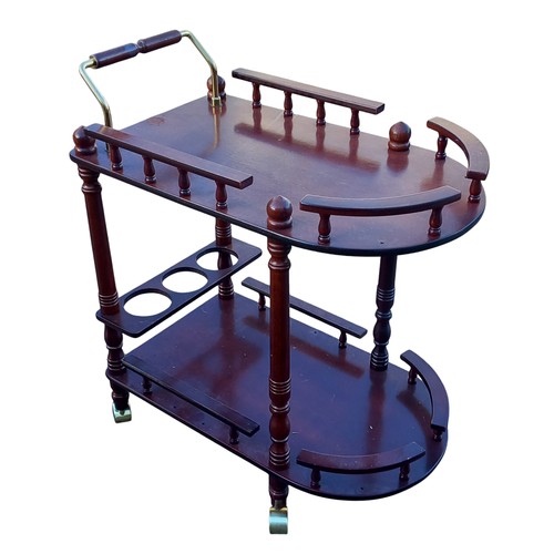 14 - 2 TIER GALLERY TEA TROLLY