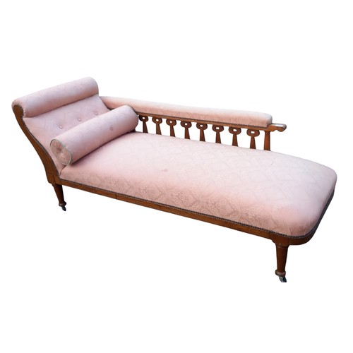 391 - OAK ARTS AND CRAFT CHAISE LOUNGE