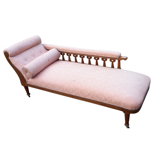 391 - OAK ARTS AND CRAFT CHAISE LOUNGE