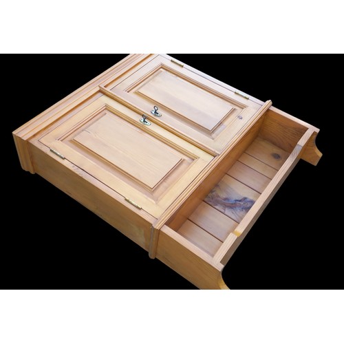 393 - SOLID PINE LOCKABLE HANGING CABINET