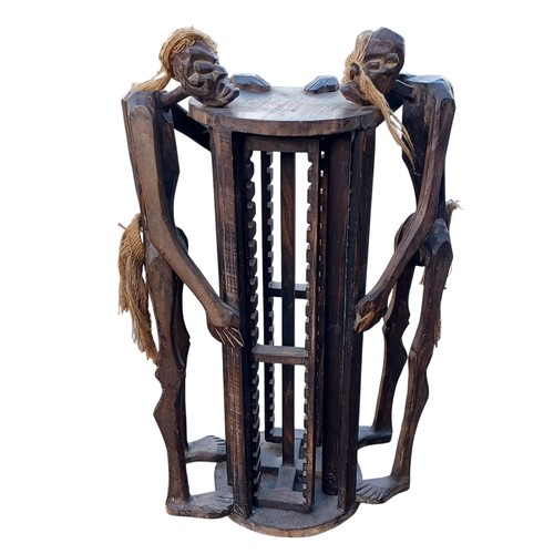 398 - TRIBAL STYLE CARVED WOOD RACK