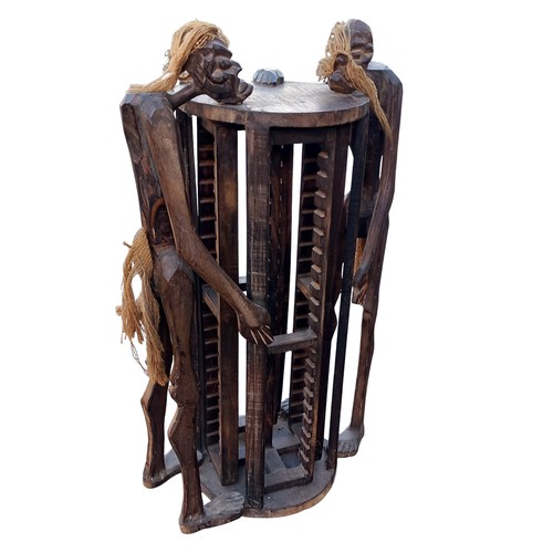 398 - TRIBAL STYLE CARVED WOOD RACK