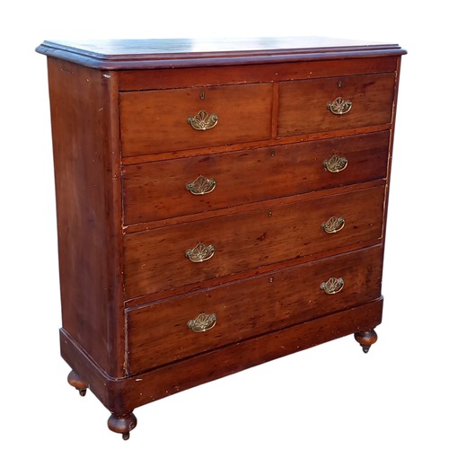 399 - VICTORIAN MAHOGANY 2/3 CHEST OF DRAWERS