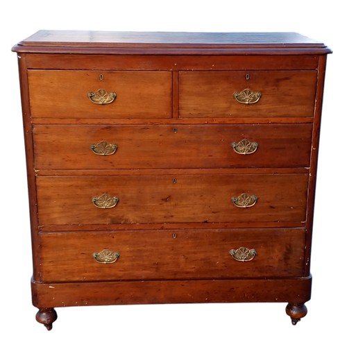 399 - VICTORIAN MAHOGANY 2/3 CHEST OF DRAWERS