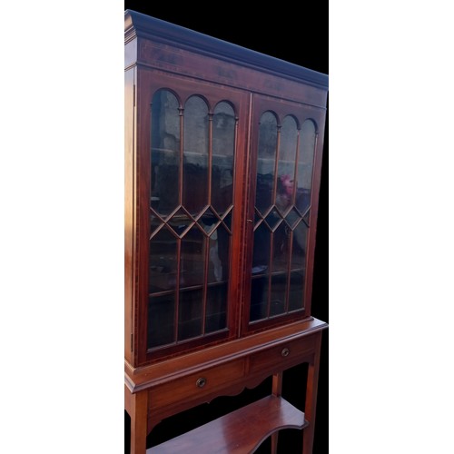 400 - ANTIQUE INLAID CABINET ON STAND