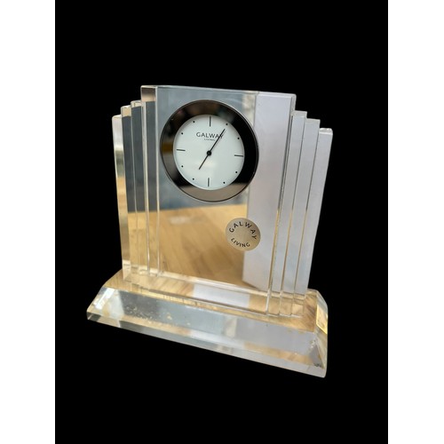 416 - A GALWAY CRYSTAL BOXED CLOCK