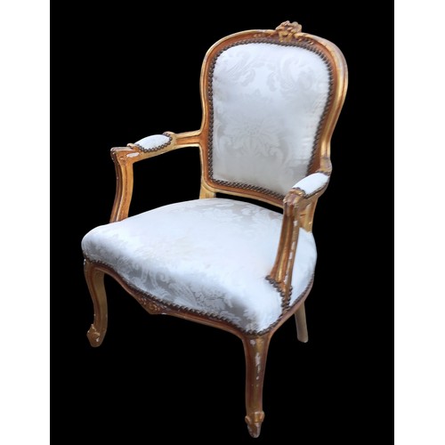 392 - FRENCH STYLE GILT CHAIR