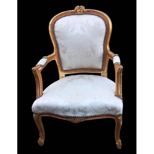 392 - FRENCH STYLE GILT CHAIR