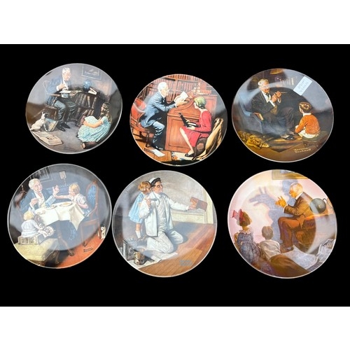 10A - A SET OF 6 NORMAN ROCKWELL WALL PLATES DEPICTING VARIOUS GENTS EG THE TYCOON ,THE PROFESSOR ETC **