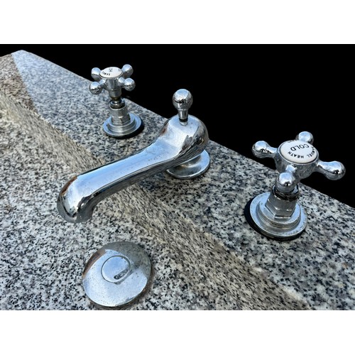 25 - A MARBLE SINK ON BASE AND 1 OTHER UNIT