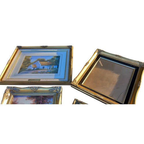 70 - 4 MOULDED GILT FRAMES OF VARIOUS SIZES