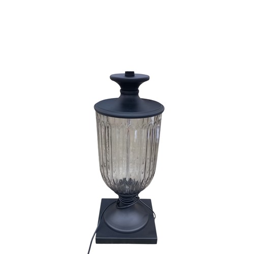 86 - NEW EBONY AND GLASS TABLE LAMP