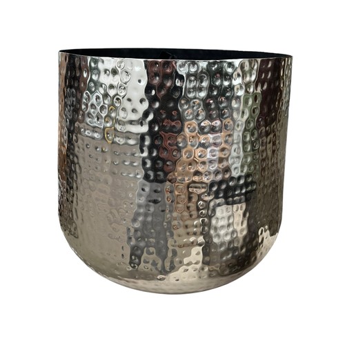 90 - 2 GARDUATED DIMPLED CHROME PLANT POTS