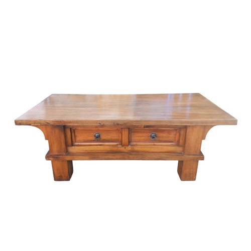 133 - OAK 4 DRAWER COFFEE TABLE