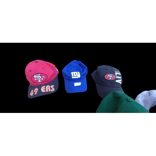 135 - 8 OFFICAL AMERICAN SPORTS BASEBALL CAPS TO INCLUDE AMERICAN FOOTBALL, SUPER BOWLS & BASEBALL