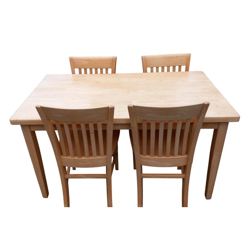 190 - BEECH TABLE AND 4 CHAIRS