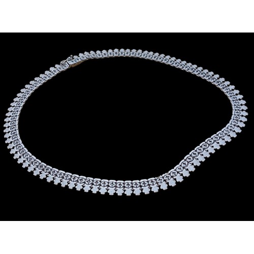 257 - ORNATE SILVER COLLAR NECKLACE 37.8g