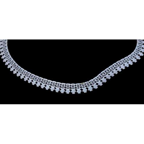 257 - ORNATE SILVER COLLAR NECKLACE 37.8g