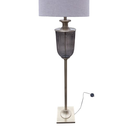 799 - NEW BRUSHED EFFECT GLASS STANDARD LAMP