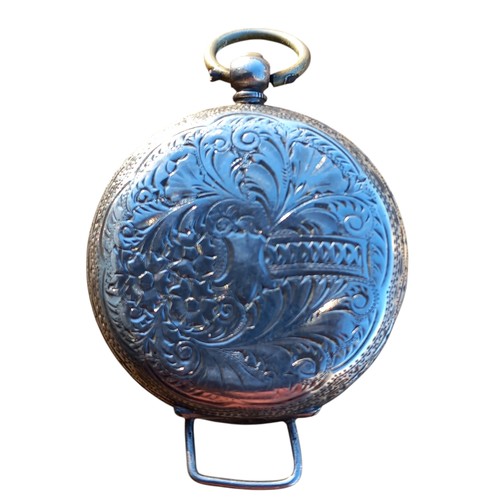 608 - SMALL ENGRAVED SILVER LADIES POCKET WATCH