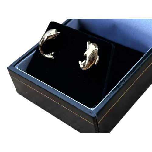 671 - PAIR OF 9ct DOLPHIN NEARRINGS