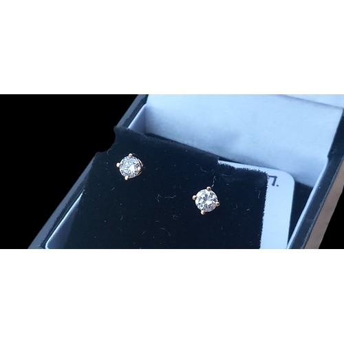 716 - A NEW PAIR OF 18ct DIAMOND (0.47ct )  SOLITAIRE EARRINGS  IN 4 CLAW MOUNT