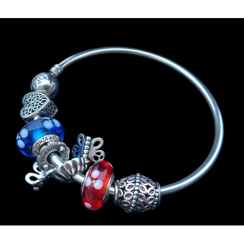 312 - GENUINE PANDORA BRACELET WITH 4 CHARMS