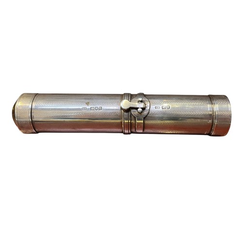 682 - RARE EARLY 20th CENTURY SILVER FLASHLIGHT BY CHARLES DUMENIL LONDON 1912 BASED 1ST PATENTED DESIGN O... 