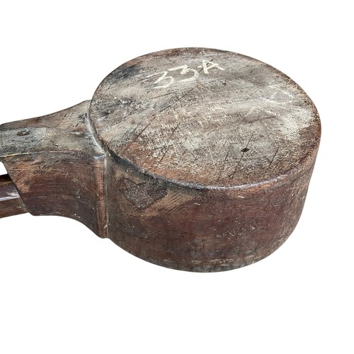 748 - A VERY LARGE 19c FRUITWOOD SCOOP CARVED ENTIRELY FROM 1 PIECE OF WOOD (POSSIBLY FROMA GRAIN MILL) WI... 