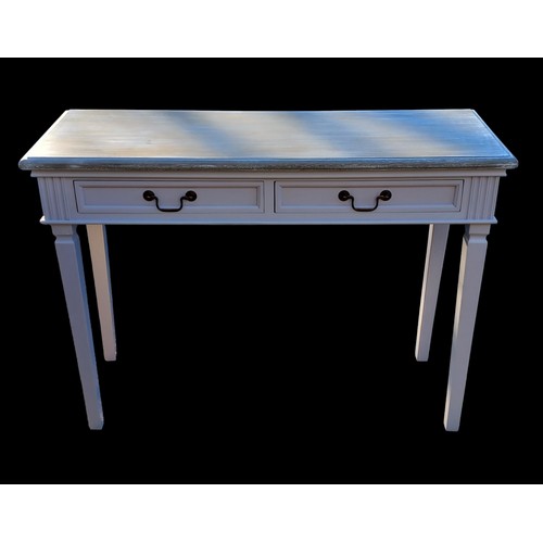 368 - NEW LIGHT GREY 2 DRAWER HALL/CONSOL TABLE