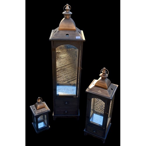 374 - 3 NEW GRADUATED FLOOR LANTERNS