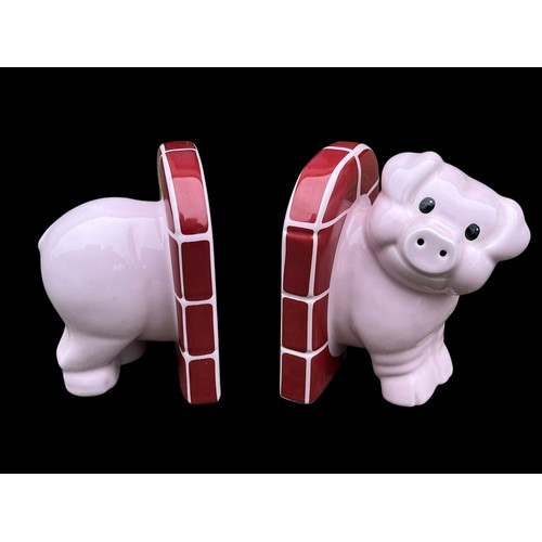 394 - CARLTONWARE PIG BOOKENDS