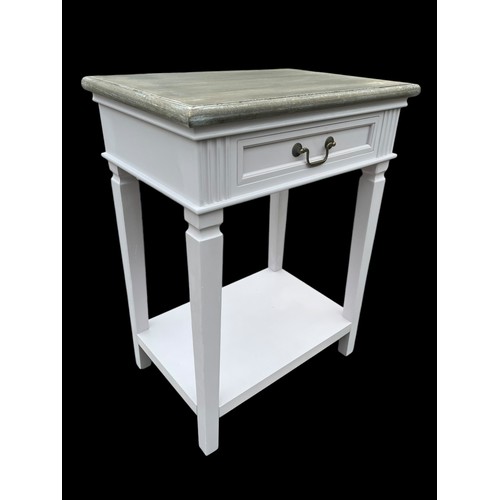 396 - A NEW SINGLE DRAWER CONSOL TABLE WITH A WASHED TOP