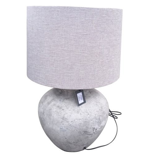 398 - PAIR OF NEW STONE TABLE LAMPS