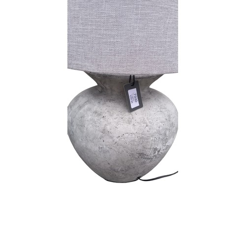 398 - PAIR OF NEW STONE TABLE LAMPS