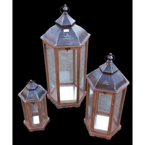 399 - 3 NEW GRADUATED FLOOR LANTERNS