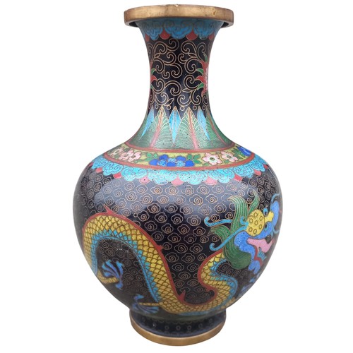 416 - A BEAUTIFUL CLOISONNE DRAGON VASE 6