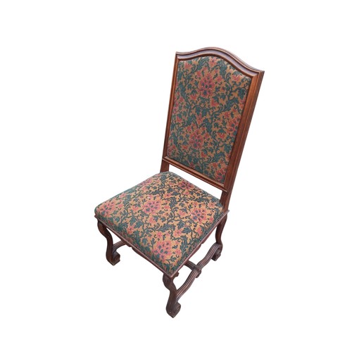 460 - PAIR OF HIGH BACK TAPESTRY CHAIRS