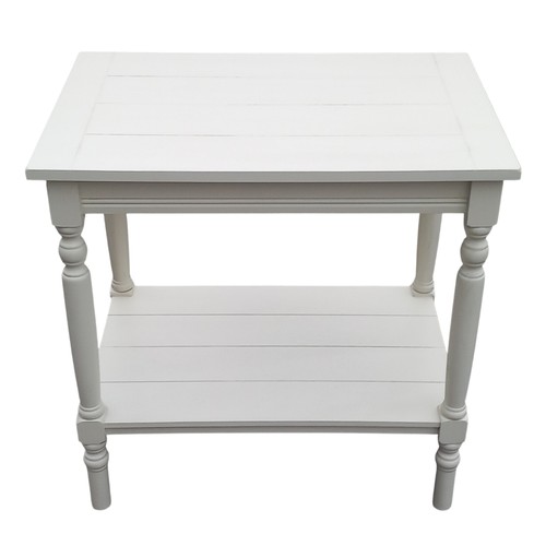 461 - NEW WHITE 2 TIER SIDE TABLE