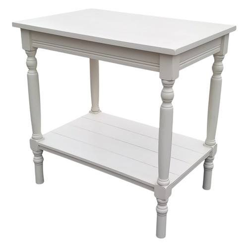 461 - NEW WHITE 2 TIER SIDE TABLE