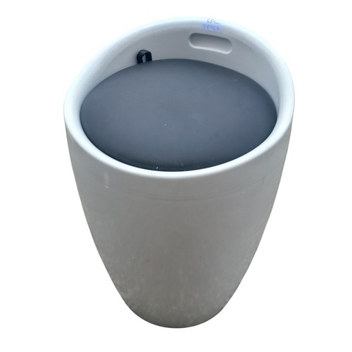 467 - WHITE GLOSS STORAGE STOOL